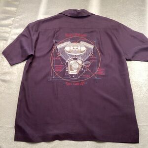 Tommy Bahama Vintage Harley Davidson Twin Cam 88 Silk Shirt RARE Medium EUC